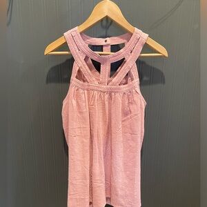 Doe & Rae sleeveless tank top pink medium cotton lightweight summer flowy casual